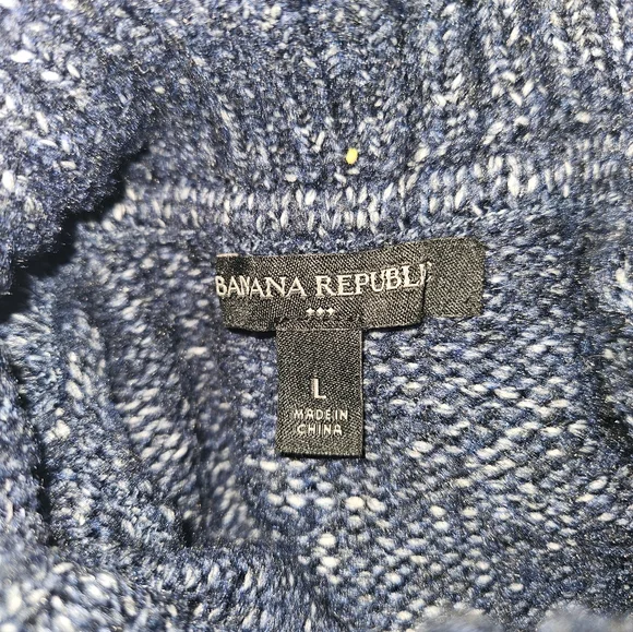 Banana Republic Navy Blue Knit Turtleneck Cozy Sweater - Size Large - Picture 5 of 7